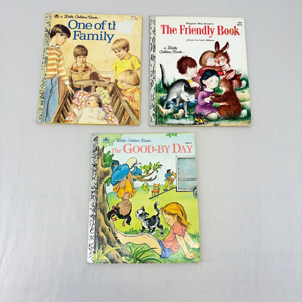 Vintage Little Golden Books Lot The Friendly Book One of the Family Good-By Day
